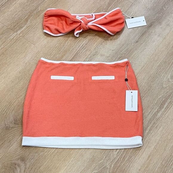 Lovers + Friends Kalitta Top and Mini Skirt Outfit Terrycloth Set Women’s Medium - Picture 4 of 8